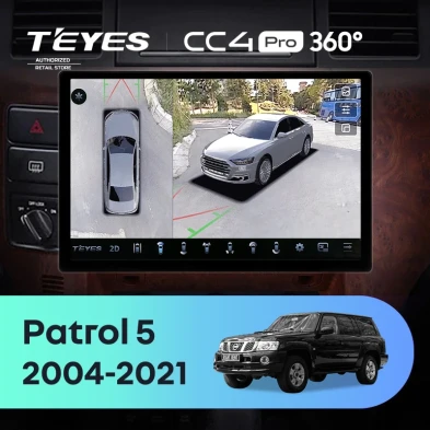 Штатная магнитола Teyes CC4 Pro 360 12/256 Nissan Patrol V 5 Y61 (2004-2021) F3 (13")