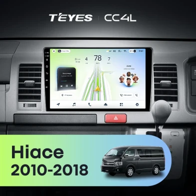 Штатная магнитола Teyes CC4L 6/64 Toyota Hiace H200 (2010-2018) Правый руль