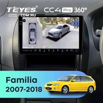 Штатная магнитола Teyes CC4 Pro 360 12/256 Mazda Familia (2007-2018) Правый руль