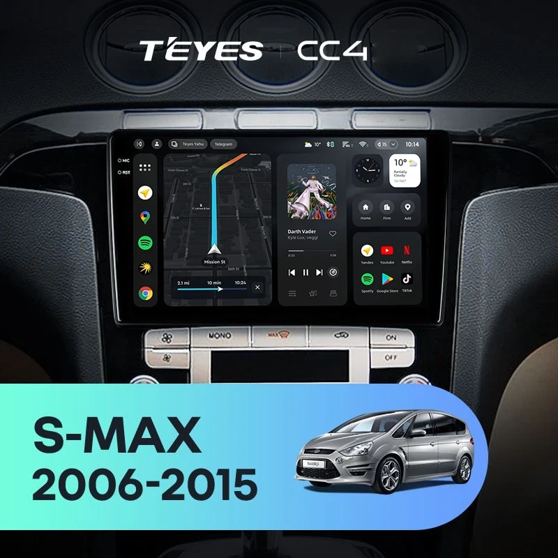 Штатная магнитола Teyes CC4 6/64 Ford S-MAX (2006-2015) F2