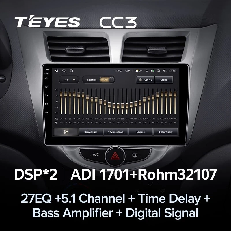 Штатная магнитола Teyes CC3 6/128 Hyundai Solaris 1 (2010-2016) F1