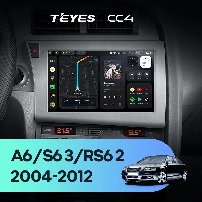 Штатная магнитола Teyes CC4 8/128 Audi RS6 2 (2007-2012)