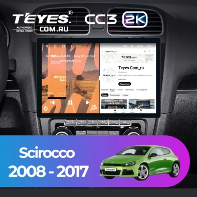 Штатная магнитола Teyes CC3 2K 4/64 Volkswagen Scirocco (2008-2017) (11")