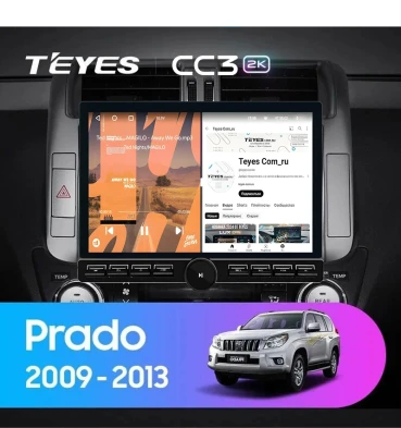 Штатная магнитола Teyes CC3 2K 6/128 Toyota Land Cruiser Prado 150 (2009-2013) F2 Тип-A (13" с кнопками)