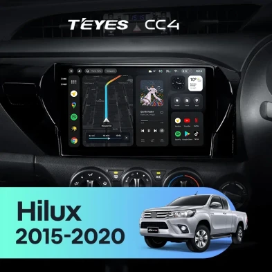Штатная магнитола Teyes CC4 8/128 Toyota Hilux Pick Up AN120 (2015-2020) Правый руль