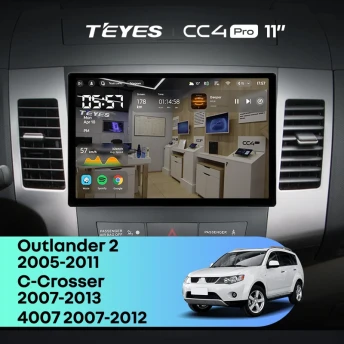 Штатная магнитола Teyes CC4 Pro 8/128 Peugeot 4007 (2007-2012) Тип-B (11")