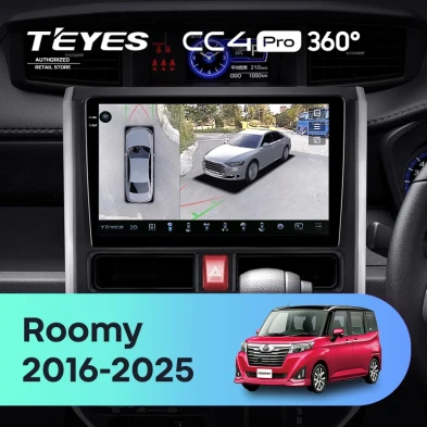 Штатная магнитола Teyes CC4 Pro 360 8/128 Toyota Roomy (2016-2026) Правый руль