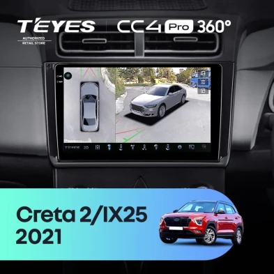 Штатная магнитола Teyes CC4 Pro 360 8/128 Hyundai Creta 2 (2021-2022) (глянец) F2