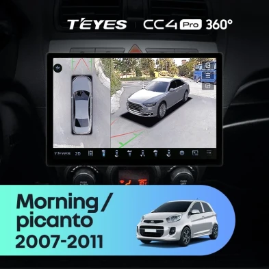 Штатная магнитола Teyes CC4 Pro 360 8/128 Kia Picanto (2007-2011) (13")