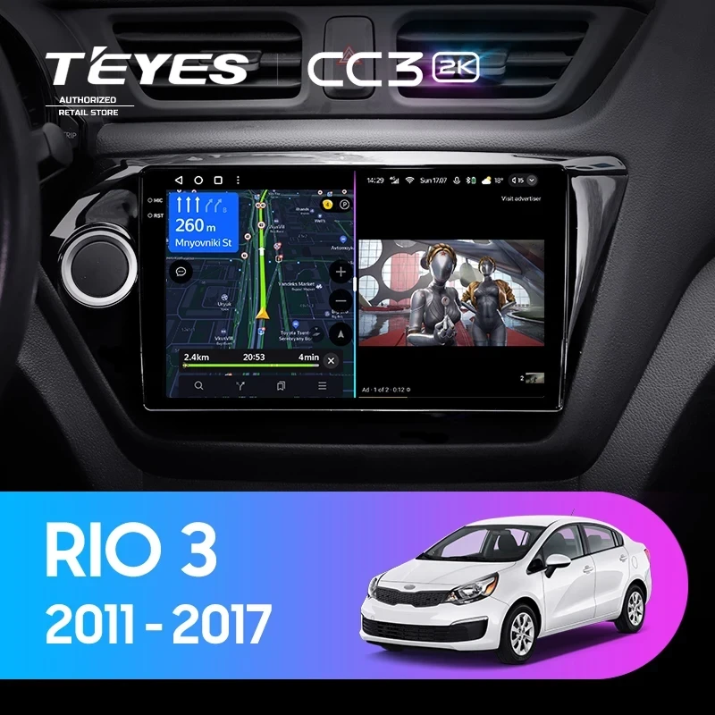 Штатная магнитола Teyes CC3 2K 4/64 Kia Rio 3 (2011-2017)