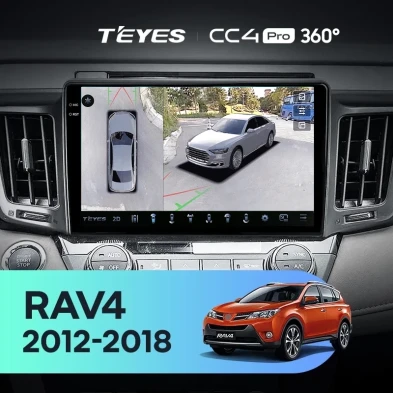 Штатная магнитола Teyes CC4 Pro 360 12/256 Toyota RAV4 4 XA40 5 XA50 (2012-2018) Правый руль
