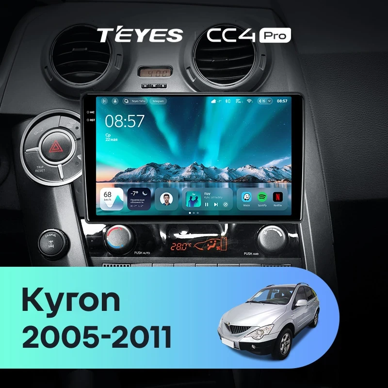 Штатная магнитола Teyes CC4 Pro 8/128 SsangYong Kyron (2005-2011)