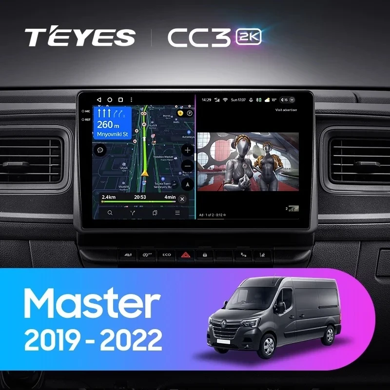 Штатная магнитола Teyes CC3 2K 360 6/128 Renault Master (2019-2022)