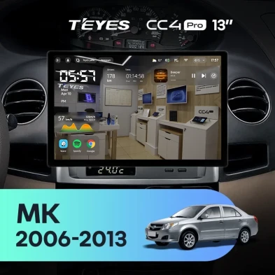 Штатная магнитола Teyes CC4 Pro 8/128 Geely MK 1 (2006-2013) (13")