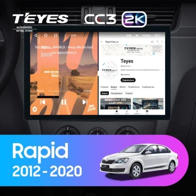 Штатная магнитола Teyes CC3 2K 4/32 Skoda Rapid NH3 NH1 (2012-2020) (13")
