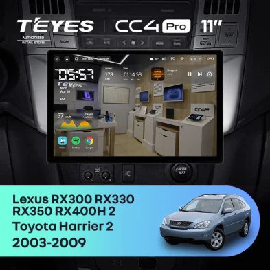 Штатная магнитола Teyes CC4 Pro 8/128 Toyota Harrier (2003-2009) F1 (11")