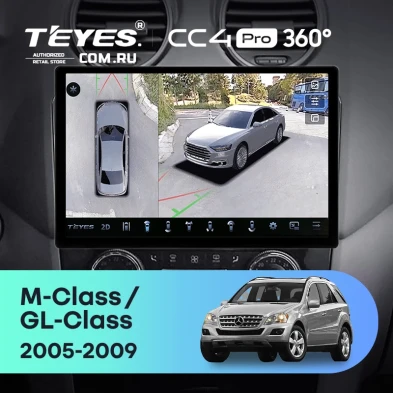 Штатная магнитола Teyes CC4 Pro 360 8/128 Mercedes-Benz ML-Class (2005-2009) F3 (13") (Матовая)