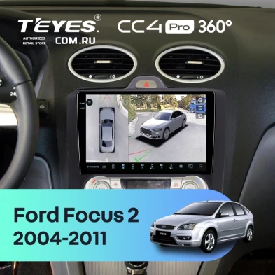 Штатная магнитола Teyes CC4 Pro 360 8/128 Ford Focus 2 (2004-2011) (черная) F2