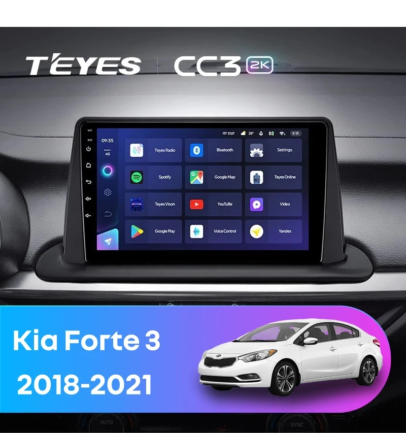 Штатная магнитола Teyes CC3 2K 4/64 Kia Forte 3 (2018-2021)
