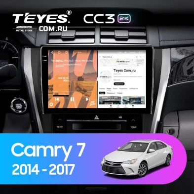 Штатная магнитола Teyes CC3 2K 4/32 Toyota Camry 7 XV 50 55 (2014-2017) (черно-серая) F1