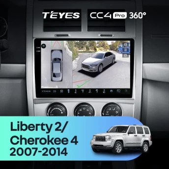 Штатная магнитола Teyes CC4 Pro 360 8/128 Cherokee 4 KK (2007-2014)