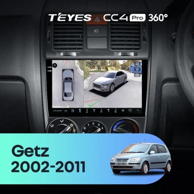 Штатная магнитола Teyes CC4 Pro 360 8/128 Hyundai Getz (2002-2011) Правый руль