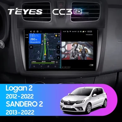 Штатная магнитола Teyes CC3 2K 6/128 Renault Logan 2 (2012-2022) F2
