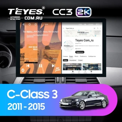 Штатная магнитола Teyes CC3 2K 6/128 Mercedes-Benz C-Class W204 C204 S204 (2011-2015) (13")