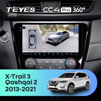 Штатная магнитола Teyes CC4 Pro 360 8/128 Nissan Qashqai 2 (2013-2021) F2 климат контроль Тип-AB