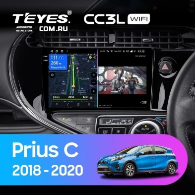 Штатная магнитола Teyes CC3L WiFi 2/32 Toyota Prius C (2018-2020) Правый руль
