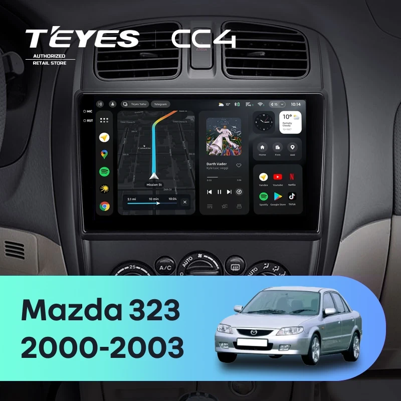 Штатная магнитола Teyes CC4 8/128 Mazda 323 BJ (2000-2003)
