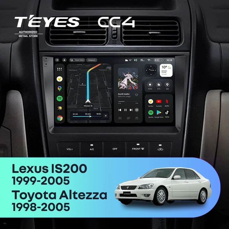 Штатная магнитола Teyes CC4 8/128 Lexus IS200 XE10 (1999-2005)