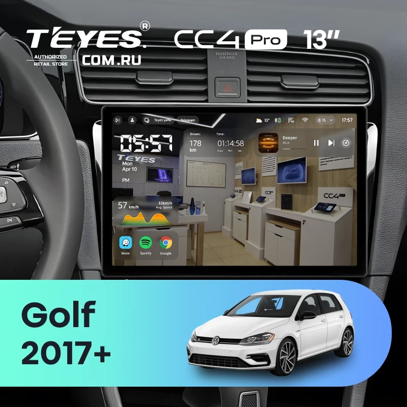 Штатная магнитола Teyes CC4 Pro 12/256 Volkswagen Golf 2017+ (13")