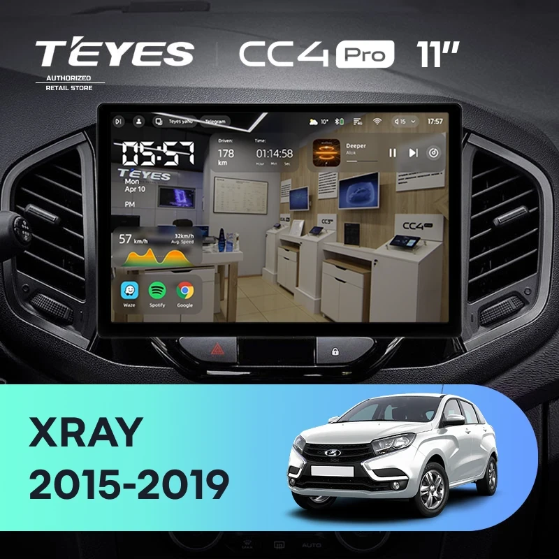 Штатная магнитола Teyes CC4 Pro 8/128 Lada Xray (2015-2022) (11")