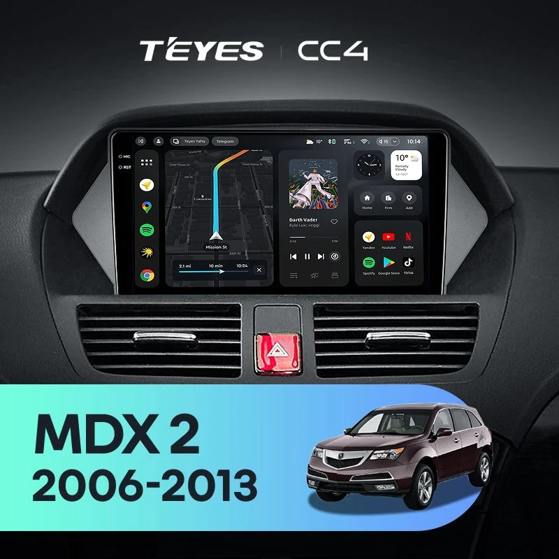 Штатная магнитола Teyes CC4 8/128 Acura MDX YD2 (2006-2013)