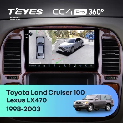 Штатная магнитола Teyes CC4 Pro 360 12/256 Toyota Land Cruiser 100 (1998-2003) F4