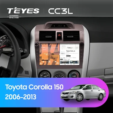 Штатная магнитола Teyes CC3L 4/64 Toyota Corolla 150 (2006-2013) F2 с кнопками