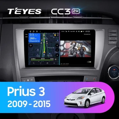 Штатная магнитола Teyes CC3 2K 360 6/128 Toyota Prius 3 XW30 (2009-2015) F1 Правый руль